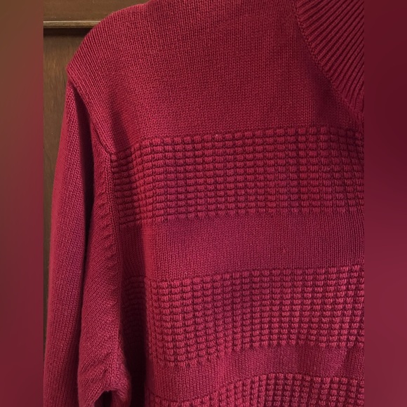 XXL Classy Holiday Cranberry Red Sweater with Fleece Collar Tricots St Raphael - Picture 3 of 7